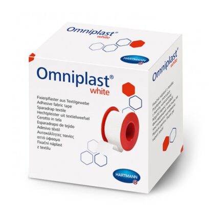 Αυτοκόλλητη λευκή ταινία Omniplast διαφόρων μεγεθών 5m