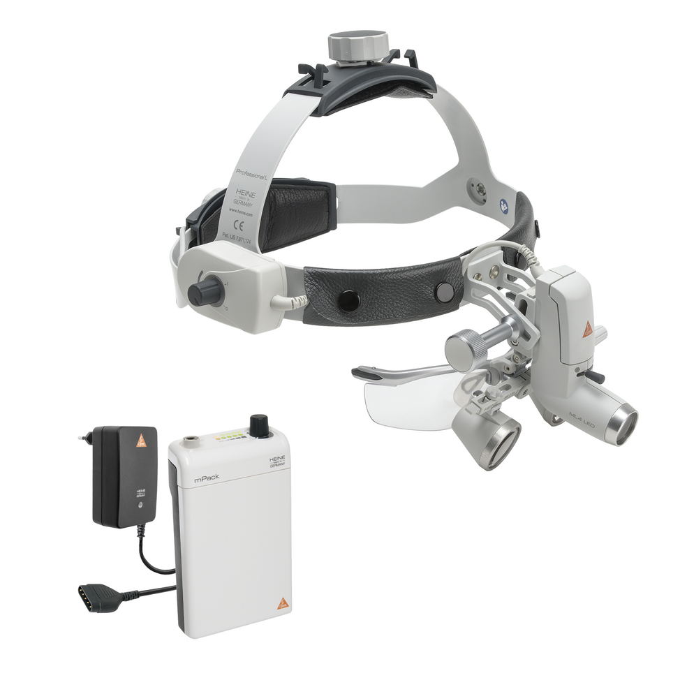 Heine ML4 LED Headlamp Kit with Magnifying Loupes with S-FRAME Glasses Frame Heine ML4 LED Headlamp Kit with Magnifying Loupes with S-FRAME Glasses Frame