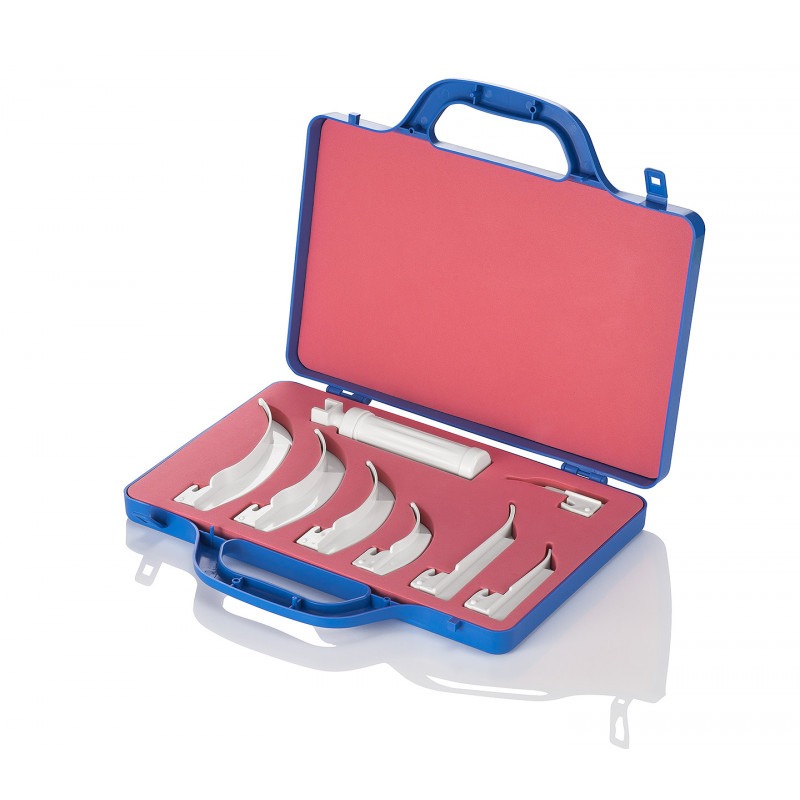Disposable fiber optic laryngoscope set blue Disposable fiber optic laryngoscope set blue
