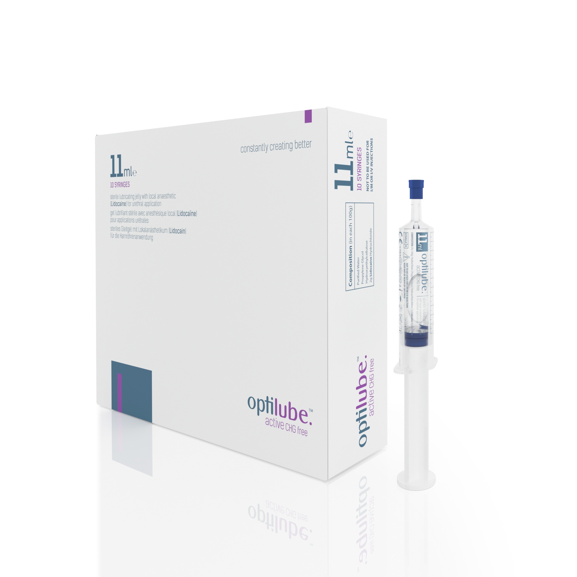 Σύριγγα Λιδοκαΐνης χωρίς Χλωρεξιδίνη Optilube Active CHG free - 11ml συσκευασία Σύριγγα Λιδοκαΐνης χωρίς Χλωρεξιδίνη Optilube Active CHG free - 11ml συσκευασία