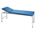 Examination bed with straight headrest