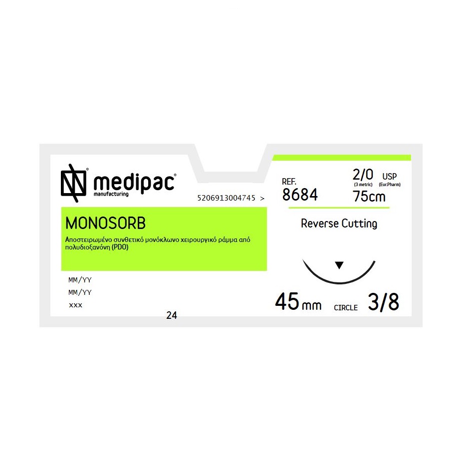 Monosorb Sutures 2/0 8684 - 45mm