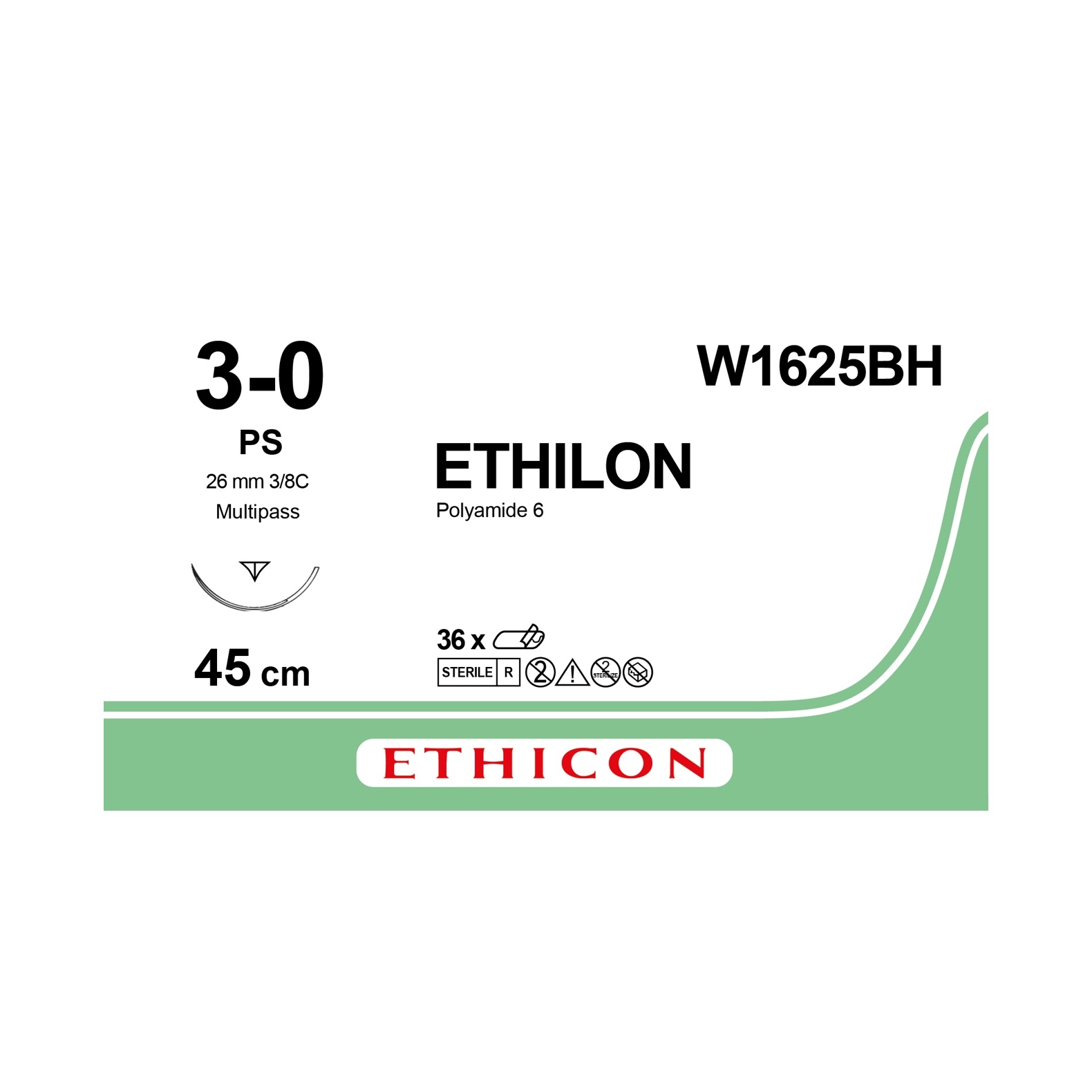 Ράμμα Ethilon 3/0 W1625BH - 26mm
